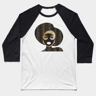 Afrocentric Queen Gold Baseball T-Shirt